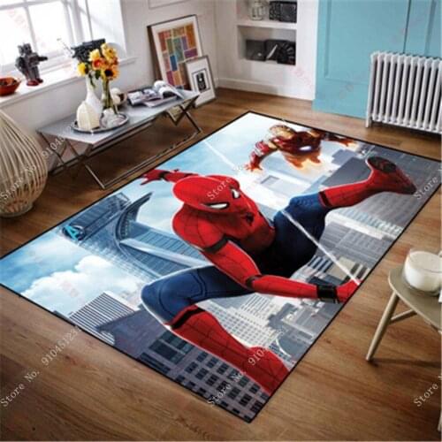 Disney Kids Playmat Floor Mats Anti Slip Mat Cartoon Spiderman Printed Pattern Carpet Rug for Bathroom Door Living Room Gift
