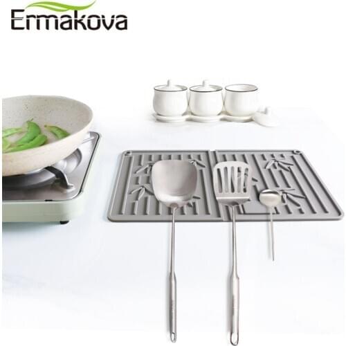 ERMAKOVA Silicone Drain Pad Dish Cup Tea Drain Pad Insulation Pad Kitchen Storage Multifunctional Tool