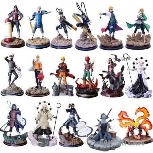 Naruto Anime Action Figures Uchiha Itachi Sasuke MadaraKakashi Sarutobi Hiruzen Might Guy Shippuden Uzumaki Naruto Toys Figurine