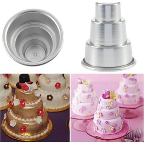 Pudding Mould DIY Mini 3 Tier Cupcake Pudding Chocolate Cake Mold Baking Pan Mould Party Food Kitchen Accessories