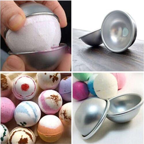 ANGRLY 20pcs/Lot 3D Aluminum Alloy Ball Sphere Bath Bomb Mold Cake Pan Tin Baking Pastry Mould 4.5 x 2cm 5.5 x 2.5cm 6.5 x 3cm