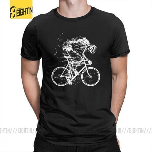 Ride Like Hell Skeleton Skull Bike Cycle T-Shirt 100% Cotton Tees for Men Short Sleeves T Shirts Vintage Amazing Round Neck
