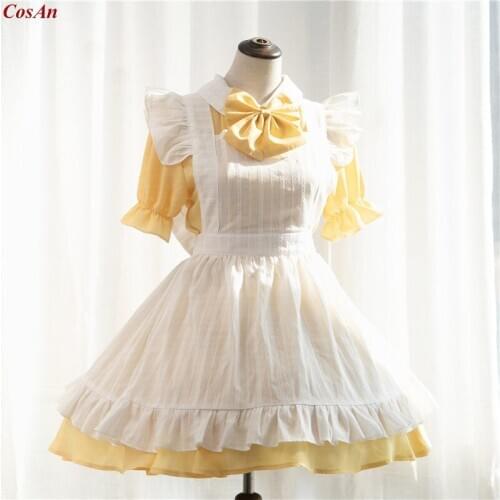 Hot Anime Mermaid Melody Pichi Pichi Pitch CoCo Cosplay Costume Lovely Yellow Maid Outfit Party Role Play Clothing Custom-Make