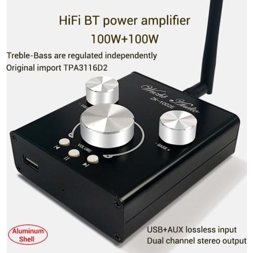 HIfi 100W 50W TPA3116 Bluetooth 5.0 Stereo Digital Power Audio Sound Amplifier Board Bass Speakers Amplificador Home Theater