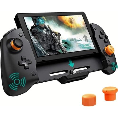 Gamepad For Nintend Switch Joycon Controller Handle Grip Double Motor Vibration Built-in 6-Axis Gyro With 3 Thumb Grips