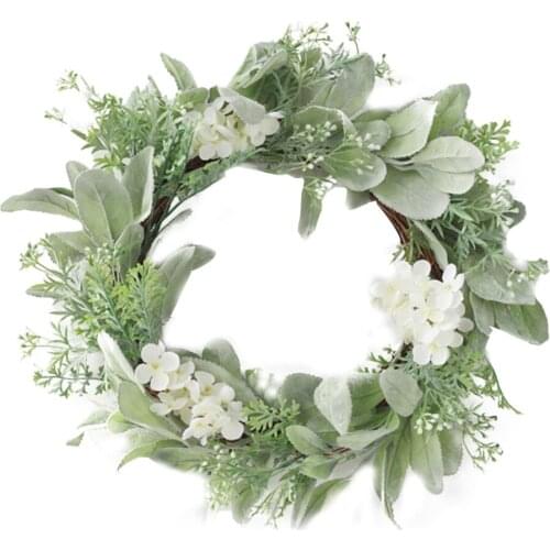 Front Door Artificial Silk Flower Wreath With Green Leaves Door Wreath For Wedding Wall Home Decor