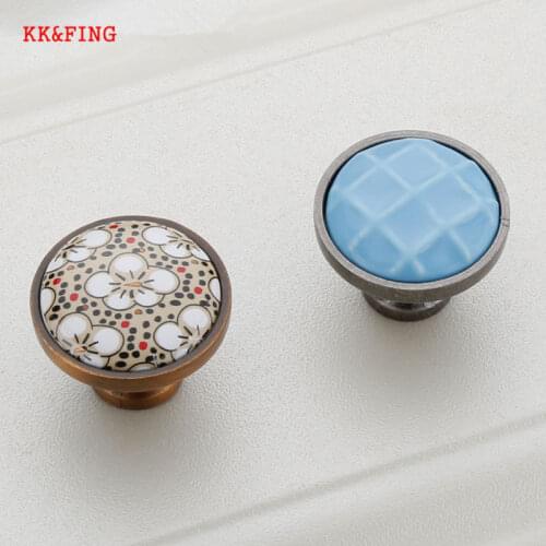 KK&FING Vintage Matte Coffee Ceramic Kitchen Cabinet Handles Drawer Pulls Wardrobe Door Knobs European Furniture Handle Hardware