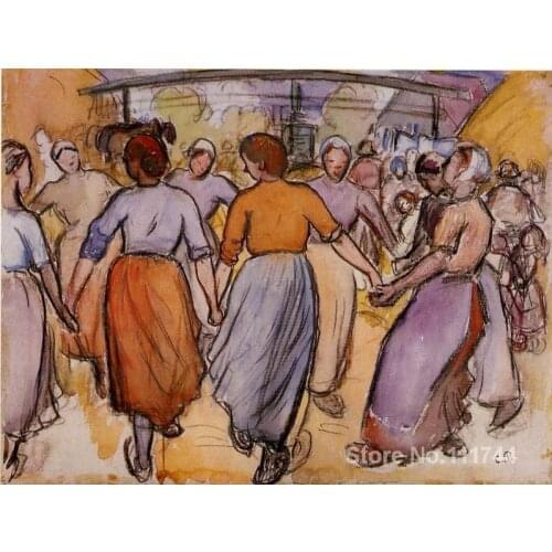 Kitchen art La Ronde by Camille Pissarro paintings Home Decor Hand painted High quality