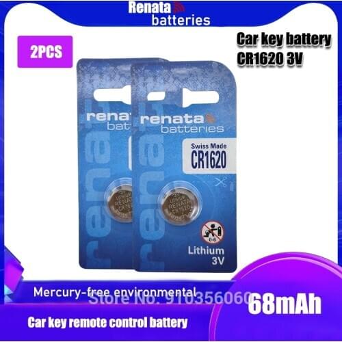 2pc/lot renata 100% Original CR1620 Button Cell Battery For Watch Car Remote Key cr 1620 ECR1620 GPCR1620 3v Lithium Battery