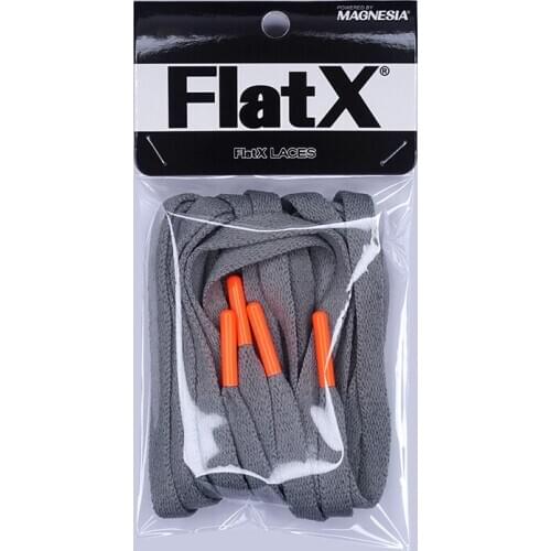 FlatX 8mm Dark Gray/ Neon Orange Metal Tips Shoelaces High Quality Professional Sneaker Laces Shoelace Lacet