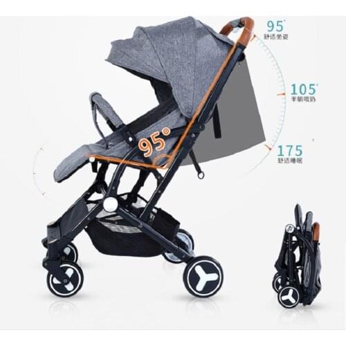 Multifunction portable Folding Can Sit And Lie Childrens Four wheel trolley Baby Stroller Bicycle Reclining Shading Seat 2021