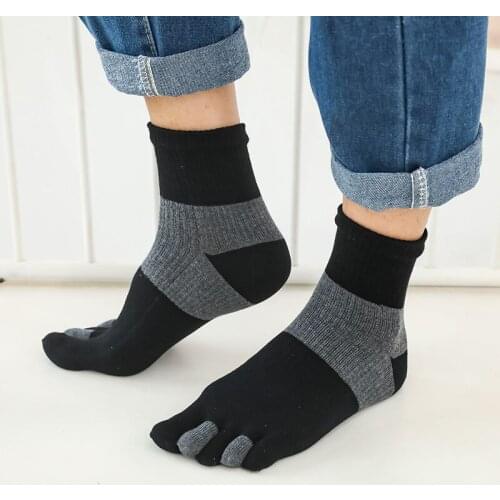 1 Pair Autumn Winter Men Five Finger Sock Thick Pure Cotton Sports Breathable Comfortable Shaping Anti Friction Toe Socks Man