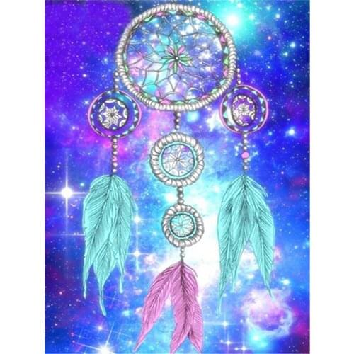 Landscape Dreamcatcher DIY 11CT Embroidery Cross Stitch Kits Craft Needlework Set Cotton Thread Printed Canvas Home Design