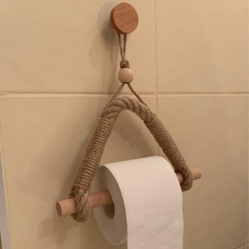 Nordic Wall Hangs Wooden Paper Towel Holder Rack Bedroom Toilet Adornment Bathroom Accessories Toilet Paper Dispenser