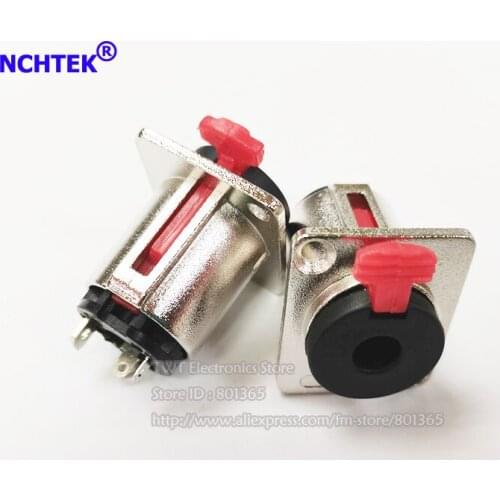 NCHTEK 3 Pole 6.35mm 1/4" Female Jack Panel Chassis Lock Socket Audio Connector/Free shipping/25PCS