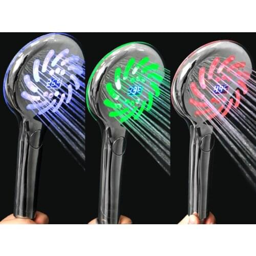 New Shower Shower Room Shower Head Water Heater Handheld Household Pressurized Induction Luminous Bath Artifact 2021 H8209