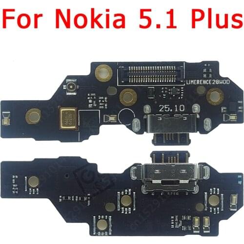 Original USB Charging Board For Nokia 5.1 Plus charging Port Flex Cable PCB Dock Connector Spare parts