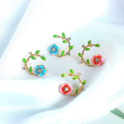 Simple Cute Branch Flower Earrings For Women Fashion Jewelry Spring Accessories Female Girl Gift