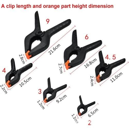 5pcs/1pc Woodworking Spring Clamps Plastic Clips Carpentry Tools DIY 2"/3"/4"/4.5" Hinged Jaws Backdrops Hanging Pictures Photo
