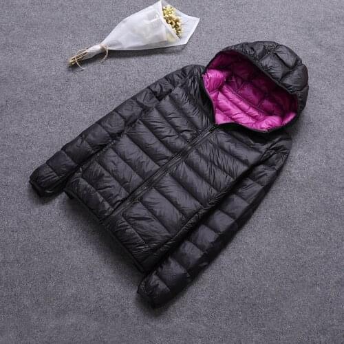 Down Jackets Women Ultra Light Down Jacket Female Autumn Winter Feather Jackets Double Side Reversible Light weight Warm Coats