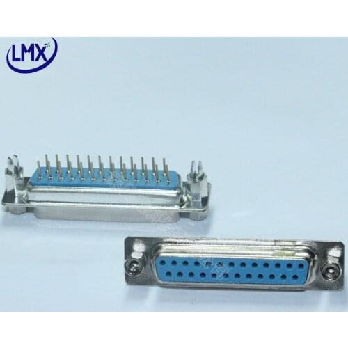 20Pcs/Lot D-SUB 25Pin Female Straight Round Pin Adapter Connector Socket with screw 2 Rows