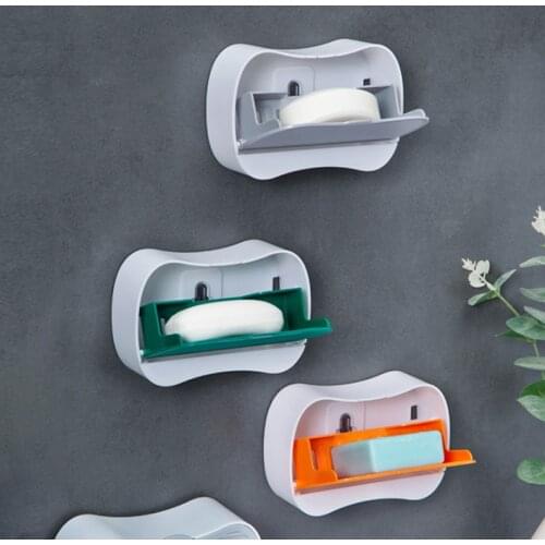 Drill-Free Soap Dish Rack Wall-Mounted Soap Sponge Rack Kitchen Bathroom Storage Rack Self-Adhesive Accessories