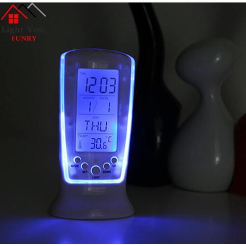 LED Rectangular Timing Alarm Clock Date Temperature Week Electronic Alarm Clock Creative Silent Backlit Alarm Clock