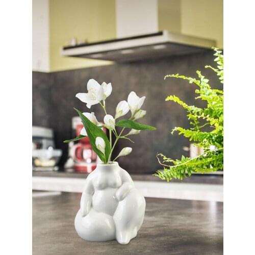 Body Flower Vase Ceramic Boho Flower Holder Home Decor Sexy Fat Lady Human Table Centerpiece Figurine Flower Pot Art Ornaments