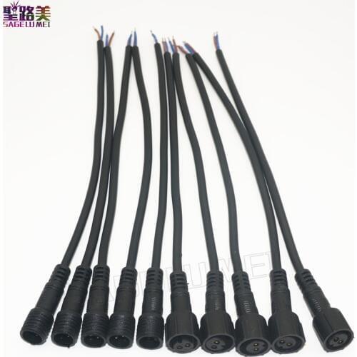5 pairs 2pin waterproof cable wires LED Light Strips Male to Female Connector Waterproof Cable 2Pin BLACK
