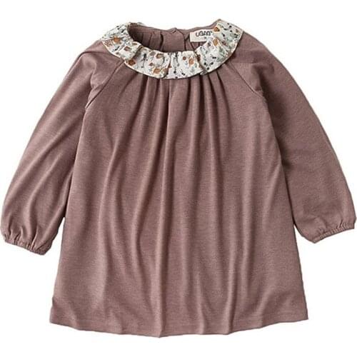 VYU Autumn Child Girl Flower Collar Princess Dress Fashion Prom Party Kids Cotton Dresses For Children Lady Girls Evening Dress