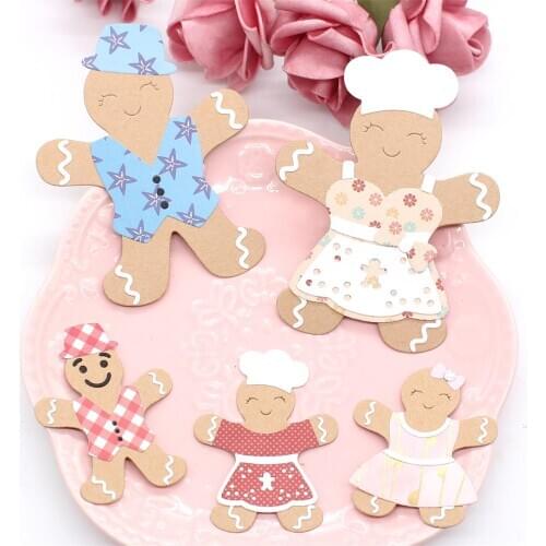 ZFPARTY Gingerbread Family Add-on Clothes Metal Cutting Dies Stencils for DIY Scrapbooking Decorative Embossing DIY Paper Cards