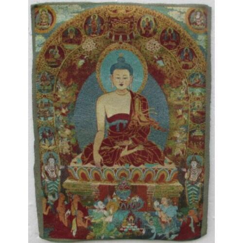 Golden silk embroidery thangka exorcism guanyin Buddha in Tibet and Nepal/1