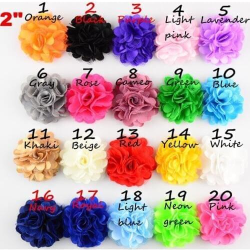 120 pcs/lot 2" satin mesh flower headbands