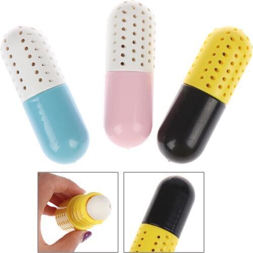 2pc/set Moisture Absorber Shoes Deodorant Capsule Shaped Desiccant Drawer Shoes Room Carbon Deodorizer Dehumidify Tool Supply