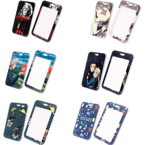 20pcs/lot BH1628 Horror Movie Ghost Bank Credit Card Holder ID Holder Identity Badge With Marble Lanyard For Phone Office Supply