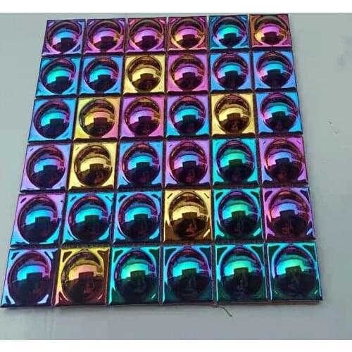 3D Cap Rainbow Plated Ceramic Mosaic Tile, Creative DIY KTV Bar Restaurant Reception Counter Wall Decoration Tiles