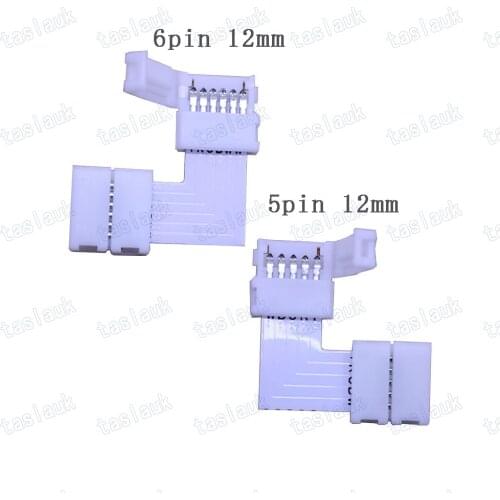 5pcs solder free 5pin 6pin 12mm LED Strip Connector Clip Female Connector For 5050 RGBW RGBWW RGBCCT LED Strip Light