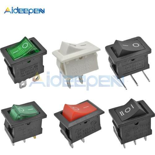 5PCS KCD1 Rocker Switch Boat Switch On-Off On-Off-On Button 2 Pins 3 Pins 4 Pins 6 Pins Light Switch 6A 250V/10A 125V 15*21mm
