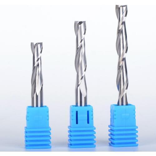 50Pcs 6mm CEL 17-42mm 2 Flutes Spiral with blade Milling Cutter CNC End Mill router bit for wood carbide router tool