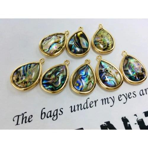 50pcs Natural Abalone Shell Pendants Charms Mother of Pearl Shell for DIY Jewelry Making Seashell Gift