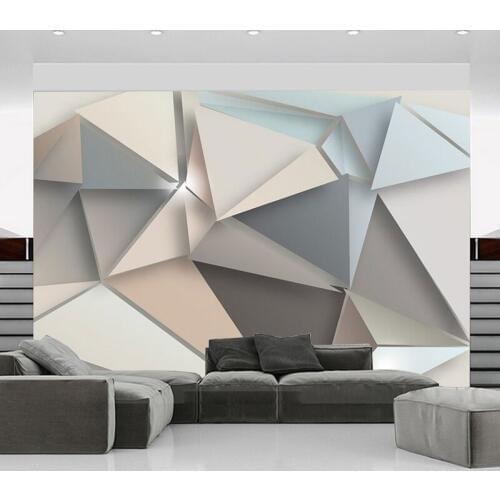 Bacaz New 8D Large Mural Abstract Lines Geometry Wallpaper Mural 3D Wall Mural Wall paper for Living Room Background
