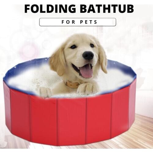 IdYllife PVC Pet Bathtub Folding Basin for Dogs Cats Puppy Kitten Shower Swimming Pool House Bed Strong Bathing Washing Teddy