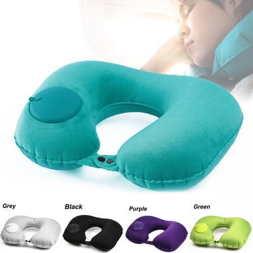 5pcs U-shape Airplane Travel Pillow Automatic Inflatable Foldable Neck Pillow Cotton Cushion Car Pillow For Nap Sleep Outdoor