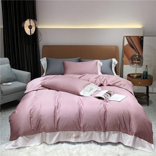 2021 Luxury 600TC Egypt Cotton Wide Edge Bedding Set Embroidery Duvet Cover Flat Sheet Pillowcases Queen King Size 4Pcs