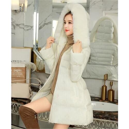 Fashion women womens coat Korean version long cotton padded ladys thicker cotton jacket down parka