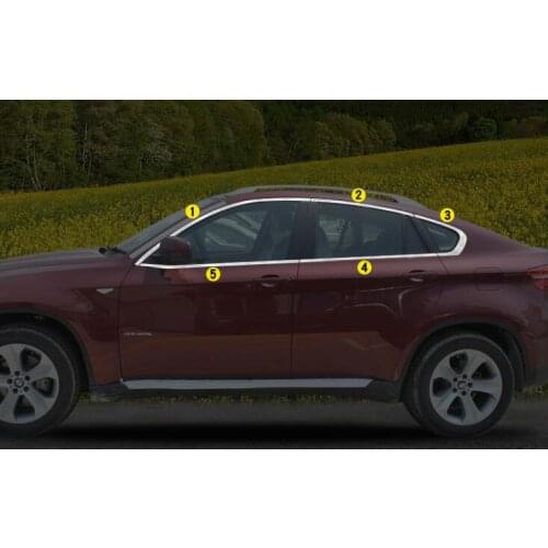 High Quality Stainless Steel Car Door Full Window Frame Window Sill Molding Trim Cover For BMW X6 E71 2008-2014 F16 2015-2018