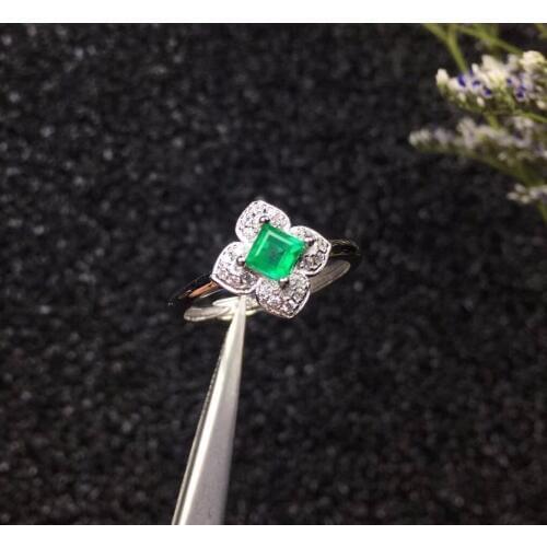 Natural emerald, small row, 925 silver, personality, style, latest design, favorite beauty