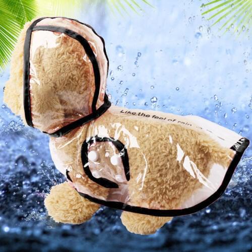 Dropshipping Waterproof Dog Raincoat With Hood Transparent Pet Dog Puppy Rain Coat Cloak Costumes Clothes Pet New Supplies