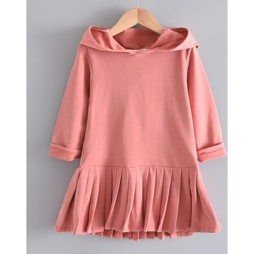 2021 New Autumn Baby Girls Casual Dresses Cute Girls Hooded Dress Bunny Ear Outfits Sweet Kids Spring Clothes Suits for 2 6Y