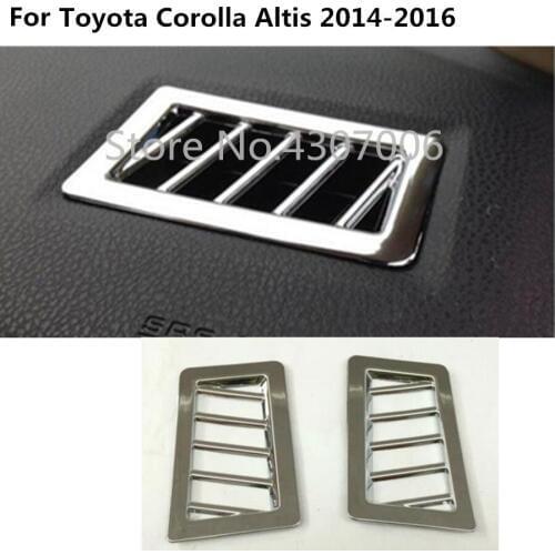 Car style cover garnish detector trim front air condition conditioning Outlet Vent 2pcs For toyota Corolla Altis 2014 2015 2016